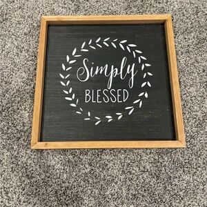 Simply Blessed Wall Art with Wooden Frame